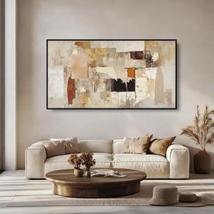 susimond Modern Abstract Wall Art 24x48 Inch Large Wall Art for Living Room with Aluminum Frame Horizontal Wall Art Waterproof Crystal Artwork for Walls for Sofa Fireplace Bedroom Office Hotel