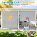 Outdoor Roller Shade, 420GSM New Material Sun Shades Outdoor Patio with 95% UV Protection, Cordless Aluminum Outdoor Blinds with Crank Handle, Patio Shade for Patio, Privacy Protection, 8'W X 8'H, 96"W x 96"H