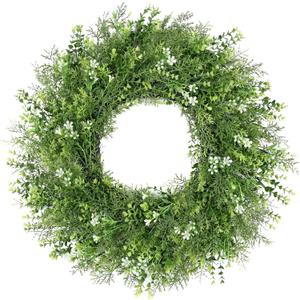 24 Inch Spring Wreaths for Front Door Wreath Summer Outdoor Green Door Wreath for All Seasons Porch Living Room Bedroom Window Wall Indoor Outdoor Farmhouse Home Decoration