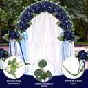 Peonies Artificial Flowers Bulk, 12 Bundles Fake Silk Peonies Faux Eucalyptus Bouquet Realistic Peony Floral Arrangement for Wedding Table Centerpiece Vase Decor (Navy Blue)