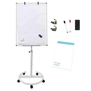 Mobile Dry Erase Whiteboard Stand 40x26 Inches Height Adjustable Magnetic White Board with 5 Wheels, 25-Sheet A1 Paper Pad,Portable Rolling Easel Magnetic Dry Erase Board with Flip Chart Easel Stand