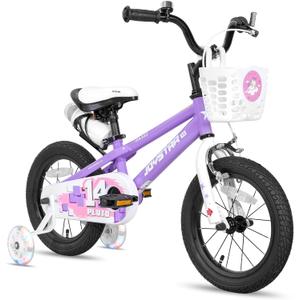 JOYSTAR Pluto Kids Bike 12 Inch Toddlers Bike with Training Wheels for Boys Girls Kids' Bicycle for Age 2-4 Years Purple