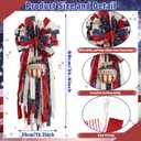 Dingion Patriotic wreath bow 4th of July Swag Wreath with Rustic Bell Red White Blue Star Stripes Tassel Wreaths 4th of July Decorations for Front Door 250 Anniversary Veterans Day Indoor Outdoor Home
