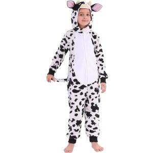 Wizland Kids Cow Costume Onesie for kids Unisex Kids Animal Outfit Halloween Dress Up (8-10)