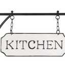 Foreside Home & Garden White and Black Enamel Kitchen Wall Sign on Metal Hanger