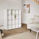 C&AHOME Cube Storage Organizer, 16-Cube Shelves Units, Plastic Storage Cubes, DIY Closet Organizer, Modular Closet Storage Shelves Ideal for Home, Bedroom, 48.4" L 12.4" W 48.4" H Milky UPCS16M