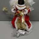 HMASYO Black Christmas Tree Topper Angel with Timer Lights, 12" African American Angel Tree Toppers with White Feather Wings, Star Light, Remote Control and USB Power Xmas Treetop Decor for Holiday