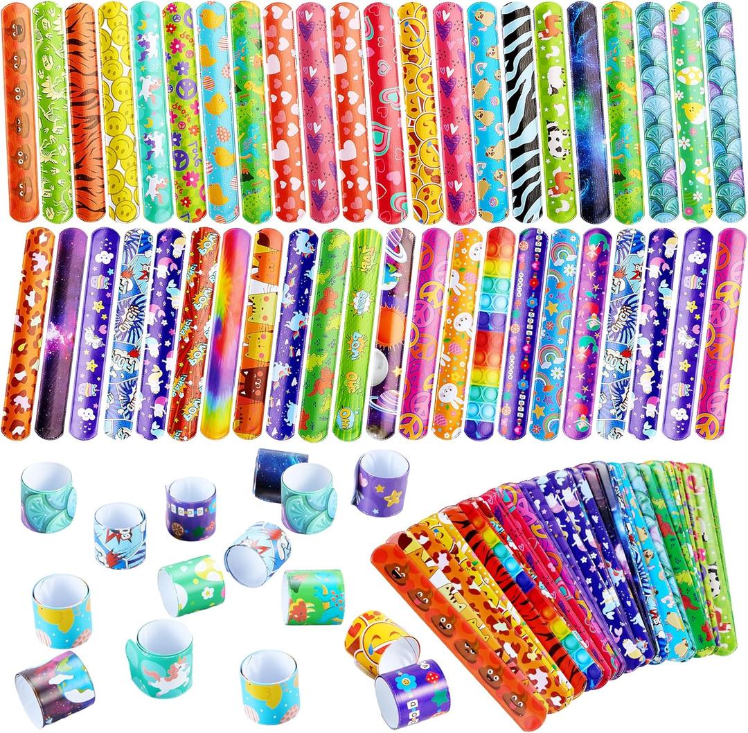 JOYIN 288 Pcs Slap Bracelets for Kids, Bulk Wristbands with Animals, Friendship, Heart, Galaxy, Party Favors, Classroom Prizes Birthday Exchanging Gifts, Goodie Bag Stuffers