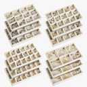 Junkin 12 Pcs Jewelry Tray Velvet Stackable Jewelry Organizer Trays Divided Earring Accessories Storage Containers Box
