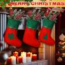 6 Pack Christmas Stocking 15 Inch Xmas Fireplace Santa Socks Christmas Tree Hanging Stockings Decoration for Holiday Family Party Accessory(Red Green)