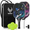 Pickleball Paddles Set of 2, USAPA Approved 99.99% Carbon Fiber Surface Pickleball Sets PP Honeycomb Core Pickleball Rackets, Lightweight Paddles with 4 Balls 1 Bag and Tapes for Beginners Medium