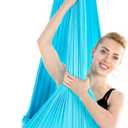 Aerial Yoga Hammock, Elastic Aerial Silk Fibre, Low Stretch Design, Comfortable Contact Area, Polyamide Fibre, Blue, Modern Style, 
Size:	Approx. Length: 1m / 3.3ft, Width: 2.8m / 9.2ft