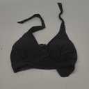Women's Supportive Halter Bikini Padded Push Up Ruched Bust Hook Back Swimsuit Bathing Suit Tops Only (XX-Large, Black)