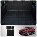 Thinzyou Cargo Mat Compatible with 2015-2024 Ford Edge (Not Fit SEL) Trunk Mat Cargo Liner Trunk Liner TPE All Weather Back Seat Cover Protector 2023 Edge Accessories (Trunk Mat+Backrest Mats)
