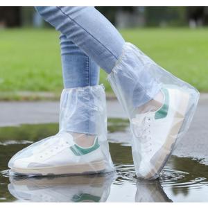 10 Pairs Waterproof Non-Slip Shoe Covers - Clear Disposable Rain Boot Protectors, Slip-On Overshoes for Outdoor Activities, Commuting & Wet Days