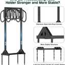 HeroicLion Garden Hose Holder Holds 2 x 151FT Hoses, Heavy-Duty Metal Freestanding Hose Stand Hanger with Stable Base, Rustproof Double Water Hose Holders for Outside Yard Lawn Farm, Black