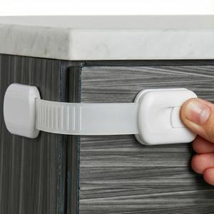 Child Safety Strap Locks (6 Pack) Baby Locks for Cabinets and Drawers, Toilet, Fridge & More. 3M Adhesive Pads. Easy Installation, No Drilling Required, White