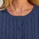 MEROKEETY Women's Cable Knit Open Front Cardigan Sweaters Fall Long Sleeve Button Down Soft Outwear (Blue, S)