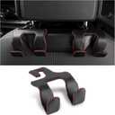 Kewucn Upgraded Car Seat Headrest Hook, Durable Leather Auto Back Seat Hangers Storage Organizer, Universal Vehicle Interior Accessories for Hanging Purses, Umbrellas, Bags, Coats (Black&Red)