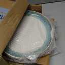 Bosmarlin Stoneware Dinner Plates, 10.5 inches, Set of 4 for Salad, Pasta, Dessert, Microwave and Dishwasher Safe (10.5 in, Turquoise Green)