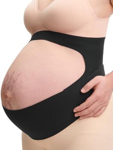 Momcozy Pregnancy Belly Band, CozySupport Ergonest Maternity Belly Band, Invisible Pregnancy Belt for Back, Abdomen, Waist L