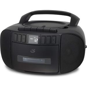GPX BCA209B Portable Am/FM Boombox with CD and Cassette Player, Black (No Size)