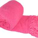 Home Soft Things Pink Throw Blanket Knitted Tweed Throw 50'' x 60'', Camellia Rose, Super Soft Cozy Warm Comfortable Breathable Throw for Living Room Chair Couch Bed Sofa Bedroom Home Dcor