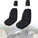 Rhino 700 Seat Covers with Headrest Covers - Waterproof PU Coatin Compatible with Rhino 700 660 450 2004-2021,Black UTV Seat Cover