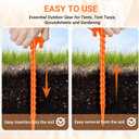 15 Pack Plastic Spiral Tent Stakes - 10 Inch Heavy Duty Screw-in Sand Anchors Pegs - Windproof Plastic Ground Anchor Stakes for Secure Tents, Inflatables, Canopies, Tarps, Garden Structures