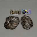 BARSDAR 2 PCS Grey Messy Bun Hair Pieces - Elastic Brown Mix Gray Messy Bun Scrunchies Hair Extensions for Women - Soft Synthetic Thick Fluffy Grey Updo Chignons Salt and Pepper Hairpieces Daily