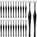 24pcs T Shape Eyebrow Razors for Women, Manual Face Trimmer with Cover, Stainless Steel Facial Shaver Multipurpose Makeup Tool for Forehead Cheeks Lips Chin- Black