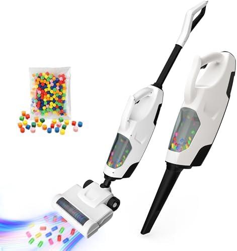 SMILESSKIDDO Kids Vacuum that Really Works - Toddler Toy Vacuum with 2 Nozzles, Working Sound and Ball Popping Action, Cleaning Toys for Kids