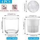 Berglander Whiskey Glasses Set of 4 (2 Bourbon Glasses, 2 Big Ice Ball Molds) 11.5 oz Reusable PET Clear Plastic Old Fashioned Glasses for Scotch Cocktail Cognac Vodka Liquor Cold Drink, Gifts for Men