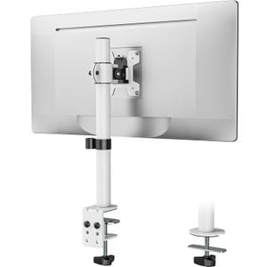WALI Single Monitor Mount for 1 Computer Screen up to 32 inch, Fully Adjustable Monitor Arm Holds up to 22 lbs (M001S-W), White