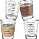 Shot Glasses Measuring Cup Set 4PACK Espresso Shot Glasses Liquid Heavy Glass 26-Incremental Measurement 1 OZ, 2 TBS, 6 TSP, 30 ML Kitchen Tools (Black)