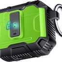 Armoured Heavy Duty for AirPods 4th Generation Case with Lock & Keychain, 360Heavy Duty Drop Protection, 1-Click Open & Magnetic Lid, AirPods 4th Gen Hard Cover Case for Outdoor & Travel-Grass Green