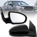 Right Passenger Side Mirror Assembly Compatible with Tucson 2019 2020 2021 with Manual Folding and Power Glass Black HY1321288 (3Pins) (Right)