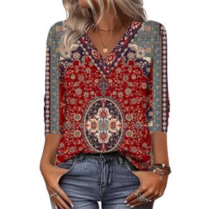 Zeagoo Women Long Sleeve Tops Dressy Casual V Neck Tshirts Basics Tee 2025 Fall Trendy Clothes (Medium, Mz870)