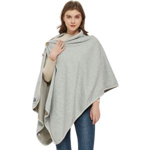 Radia Smart EMF Poncho Blanket, 5G, Wearable Faraday Blanket, RF Shielding, WiFi Blocker, EMF Clothing 28" x 72", Black/Grey