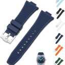 12mm Rubber Band For Tissot PRX Powermatic 80 40mm, Replacement Watch Bands With Buckle For Tissot PRX Series - Multiple Colors (Blue)