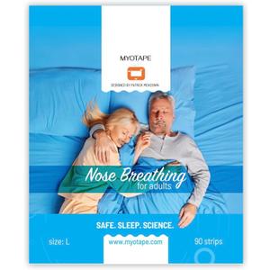 Sleep Tape for Adults - Mouth Tape for Adults- Improves Your Sleep Quality - Promotes Nasal Breathing During Sleep - Reduces Mouth Breathing and Snoring - Comfortable & Elastic (L)