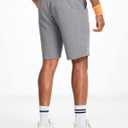 Mens Lounge Shorts with Pockets(Heather Grey,M) (Gray, M)