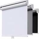 Cordless Roller Shades Blackout Blinds for Windows Room Darkening Rolled Up Shades with Spring System, UV Protection Window Shades Door Blinds for Home and Office (63" W x 72" H, White)