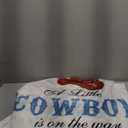 HunnmingRe A Little Cowboy is on the Way Shower Arch Backdrop Cover 6.6 ft Cowboy Spandex Stretchy Romantic Arch Cover Backdrop Decor for Western Rodeo Gender Reveal Birthday Party Decor (Blue)