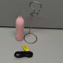 HAUSHOF Powerful Rechargeable Milk Frother Wand with Stand, Handheld Electric Foam Maker, Drink Mixer with Detachable Stainless Steel Whisk for Coffee Latte, Cappuccino, Matcha, Pink