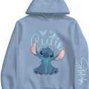 Disney Minnie Mouse, Winnie The Pooh, Lilo and Stitch Girls Pullover Hoodie for Kids (6, Blue)
