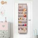 STORAGE MANIAC Over the Door Shoe Organizer Heavy-Duty Large Deep Pocket Hanging Shoe Organizer Shoe Rack Door Closet Shoe Organizer for Wall, Dorm & Narrow Door Storage Shoe Holder Oat Beige, 2 Pack