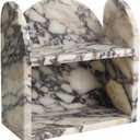 DUANYAN Marble Bathroom Counter Organizers and Storage, 2-Tier Luxurious Makeup Organizer for Perfume Cosmetic Skincare Jewelry, Natural Marble Counter Shelf, No Assembly Required