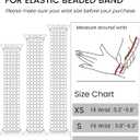 JR.DM Beaded Bracelet Bands for women Compatible with Apple Watch 40mm 38mm 41mm 44mm 42mm(S10/11) Fashion Cute Dressy Stretchy Handmade Strap for iWatch Series E Pearl Gold, 41/40/38/42mm (S10/11)-S