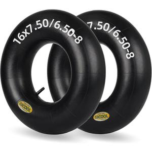 GICOOL 16x6.50-8, 16x7.50-8 Inner Tube, 2 Pack with TR-13 Valve Stem, Heavy Duty, for Mower Tractor Golf Cart Garden Trailer and More